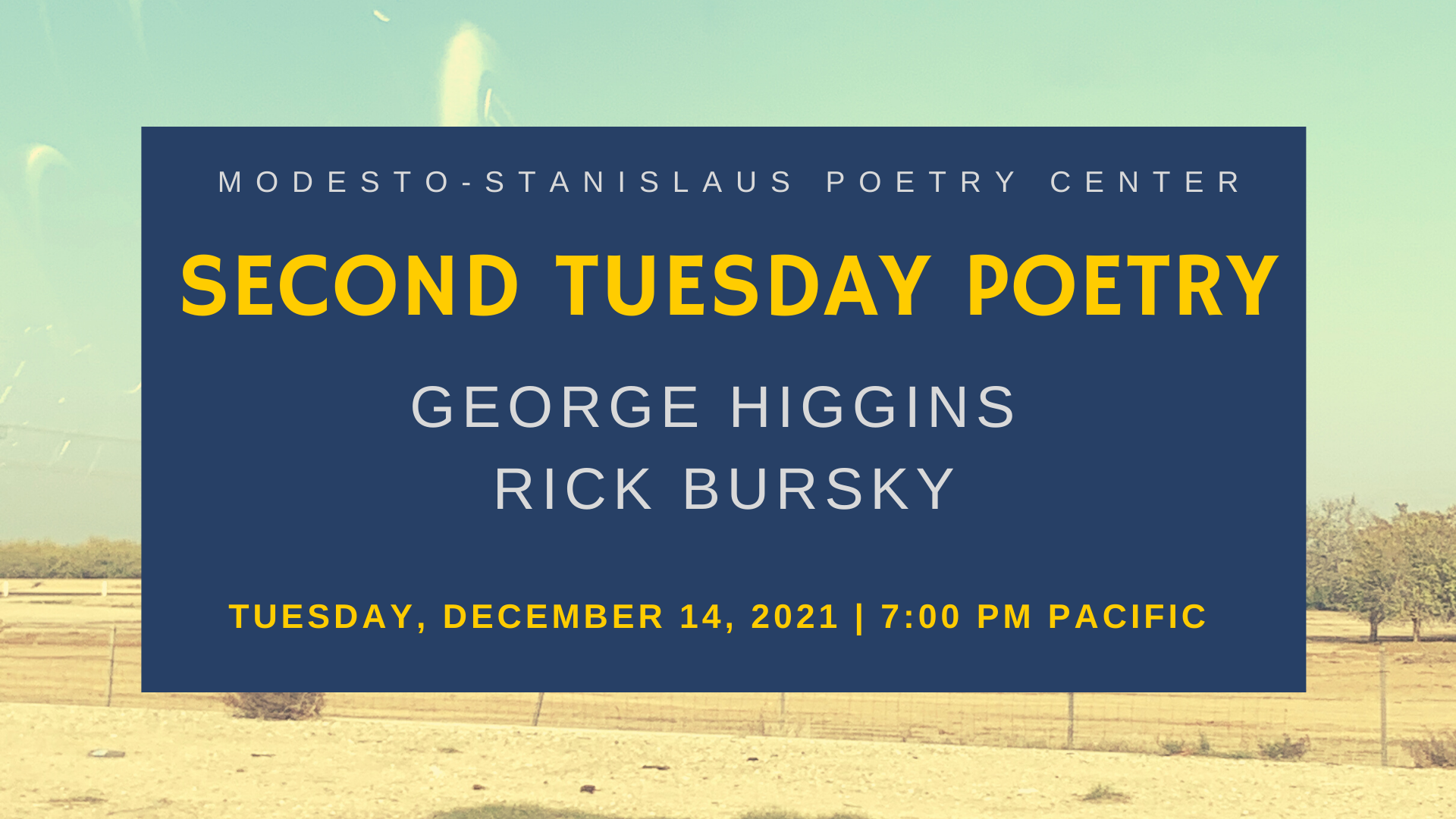 Second Tuesday Poetry featuring George Higgins and Rick Bursky