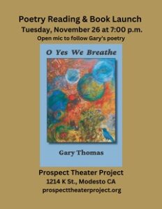 Gary Thomas book launch & reading Nov. 26 7 pm